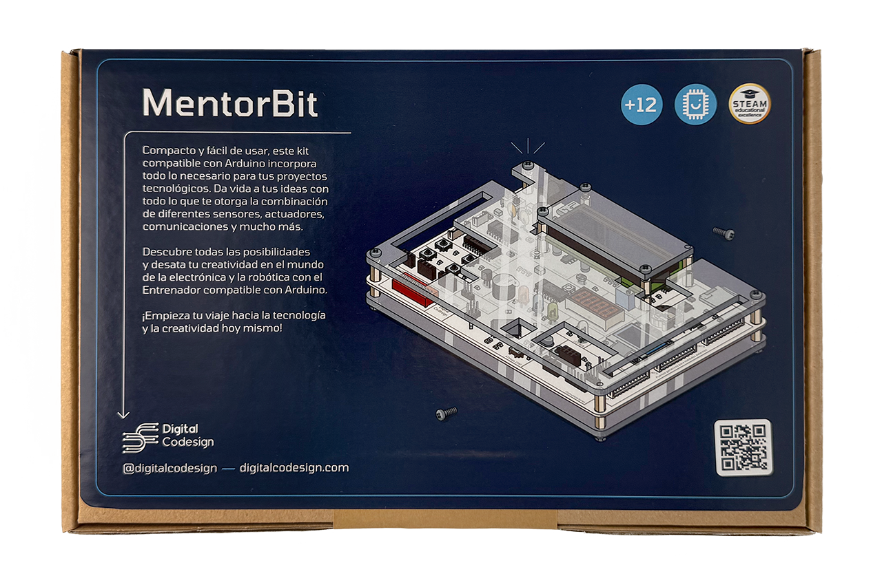 Caja de Mentorbit entrenador de programación y electrónica