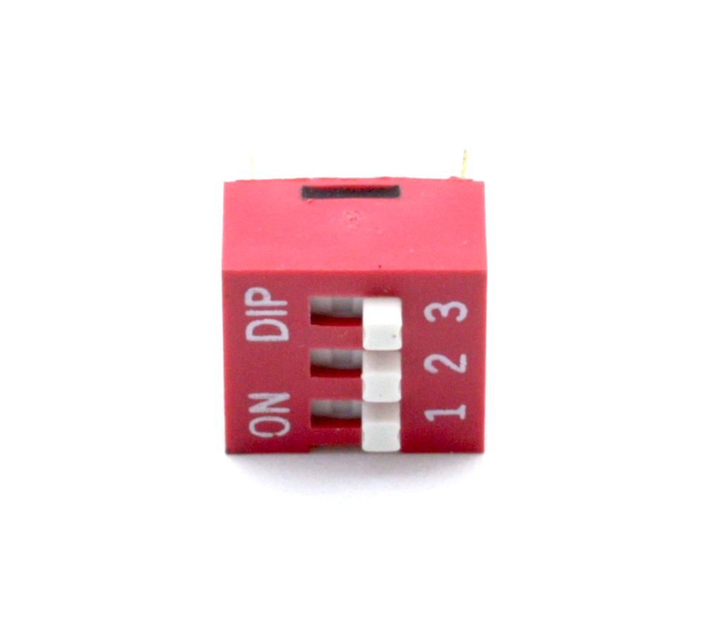 Interruptor DIP perfil horizontal 3 vías para PCB