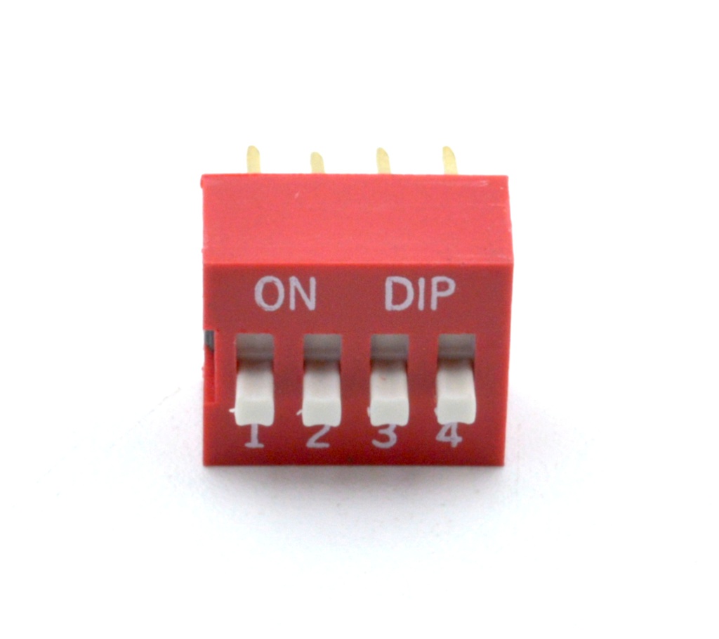 Interruptor DIP perfil horizontal 4 vías para PCB