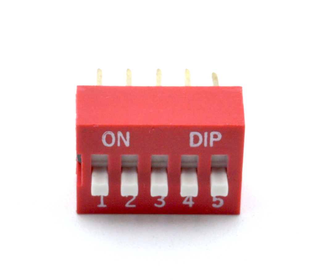 Interruptor DIP perfil horizontal 5 vías para PCB