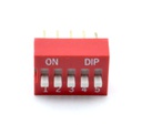 Interruptor DIP perfil horizontal 5 vías para PCB