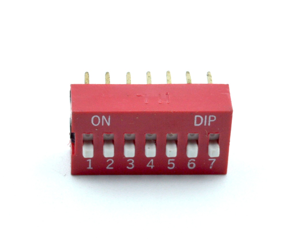 Interruptor DIP perfil horizontal 7 vías para PCB