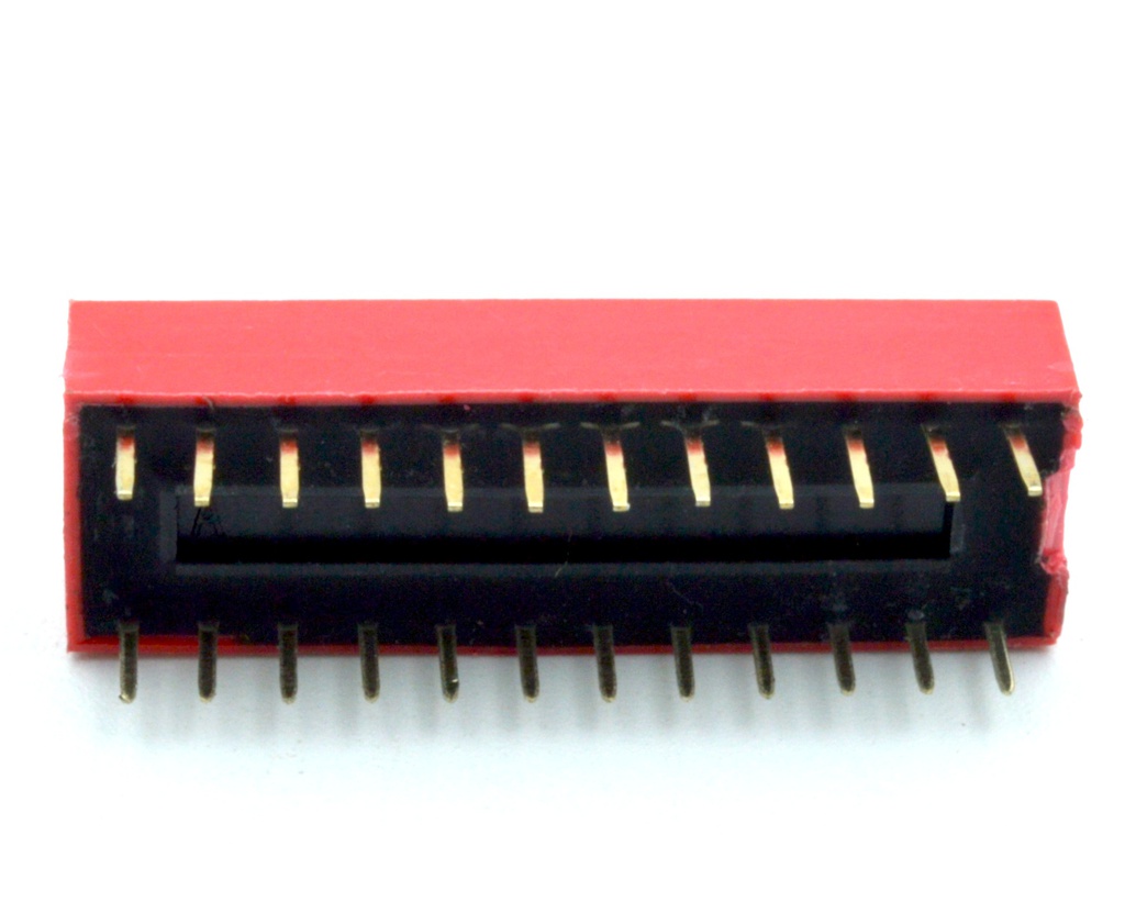 Interruptor DIP perfil horizontal 12 vías para PCB