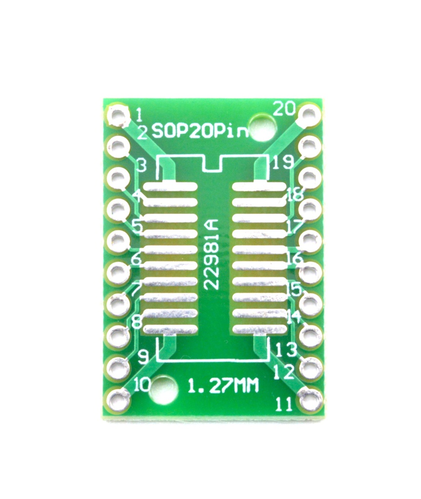 Placa PCB adaptadora SOP20/SSOP20 SMD a THD