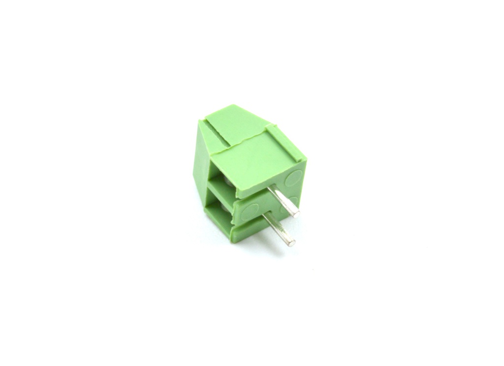 Conector 2 terminales 3,5 mm para PCB verde