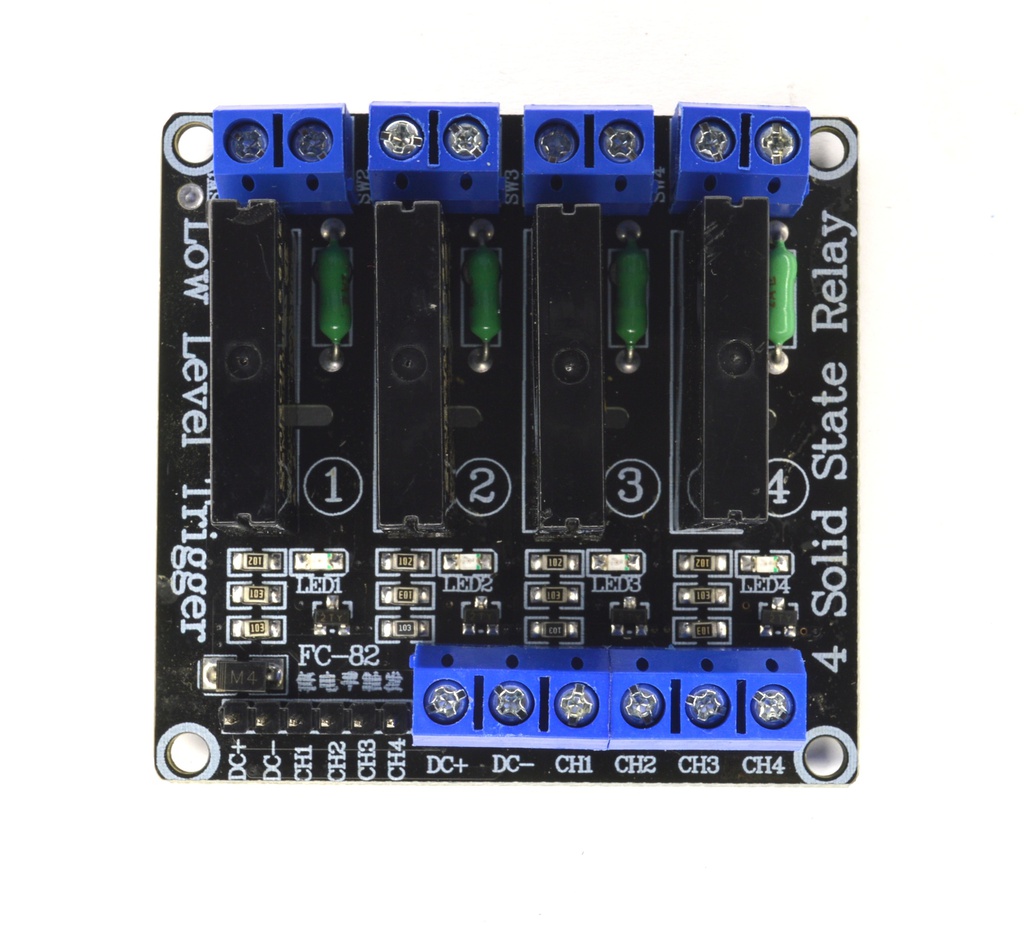 Módulo Relé de estado sólido 4 canales 5VDC 240VAC top