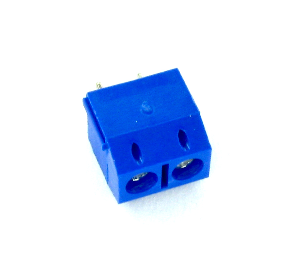 Conector 2 pines 2,54 mm para PCB azul KF301 back