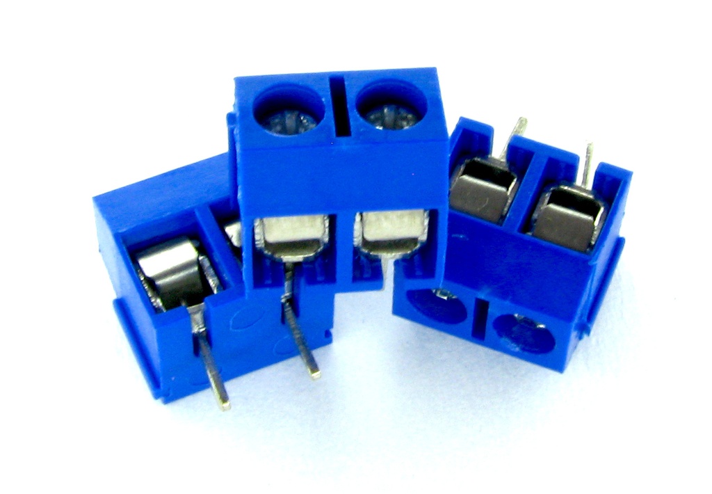 Conector 2 terminales 5,00 mm para PCB azul KF301