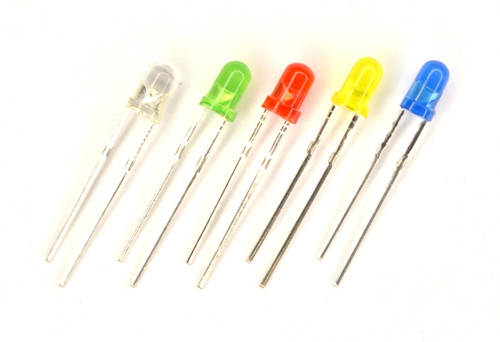 Set 5 diodos LED 3mm colores