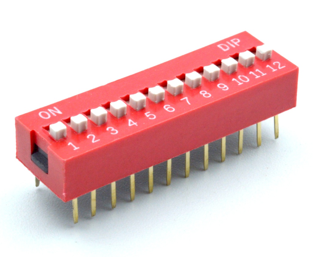 Interruptor DIP perfil horizontal 12 vías para PCB