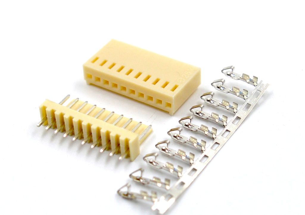 Conector KF2510 de 2,54mm - 10 pines Macho PCB + Hembra + Terminal crimpar