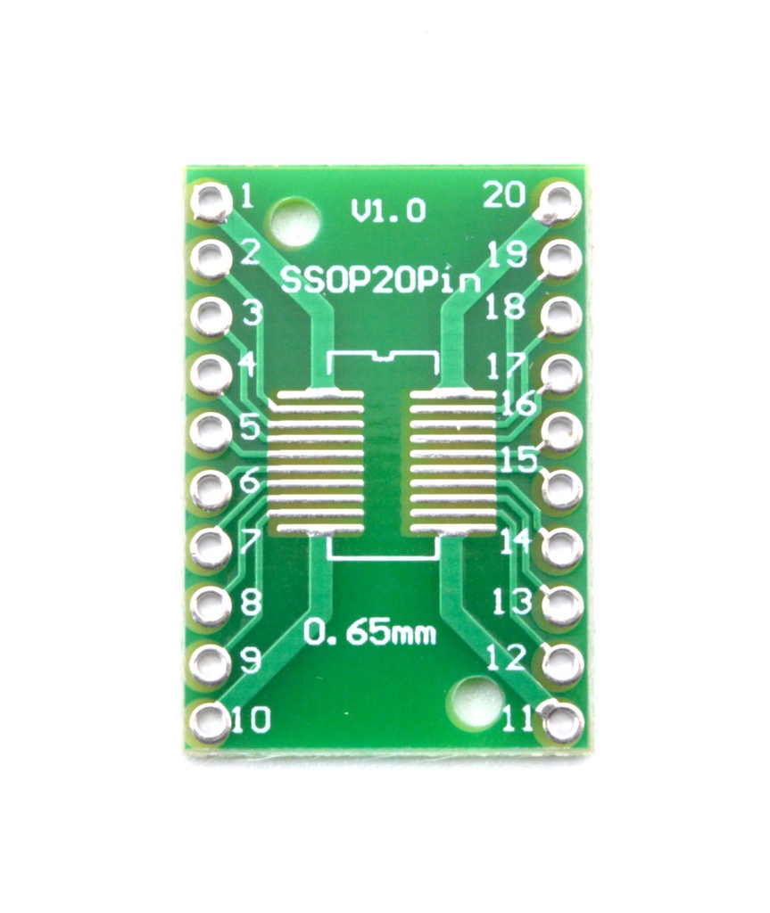 Placa PCB adaptadora SOP20/SSOP20 SMD a THD