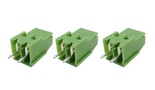Conector 2 terminales 5,08 mm para PCB verde