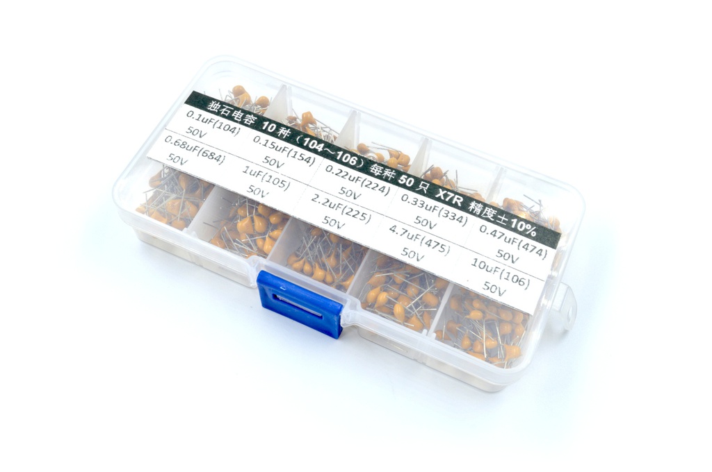 Kit 300 Condensadores Cerámicos 15 Valores - 10pF A 100nF 50V - Para Electrónica, Reparaciones, DIY
